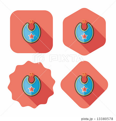 baby bib flat icon with long shadow,EPS 10 baby bib flat icon with long shadow,EPS 10 13380578