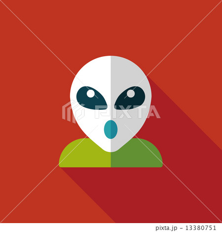 Space alien flat icon with long shadow,eps10 Space alien flat icon with long shadow,eps10 13380751