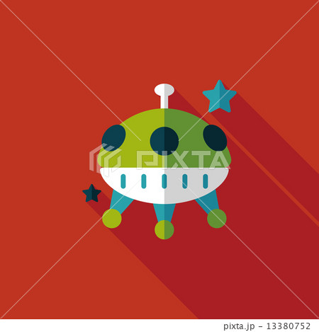 Space UFO flat icon with long shadow, eps10 13380752