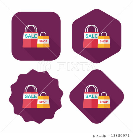 shopping paper bag flat icon with long shadow,eps10 13380971