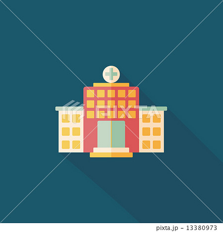 building hospital flat icon with long shadow,eps10 13380973