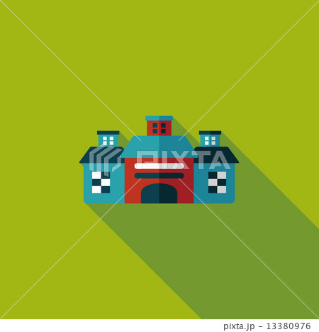 Building flat icon with long shadow,eps10 13380976