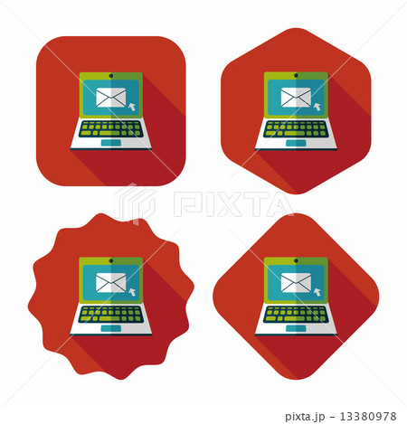 laptop flat icon with long shadow,eps10 13380978