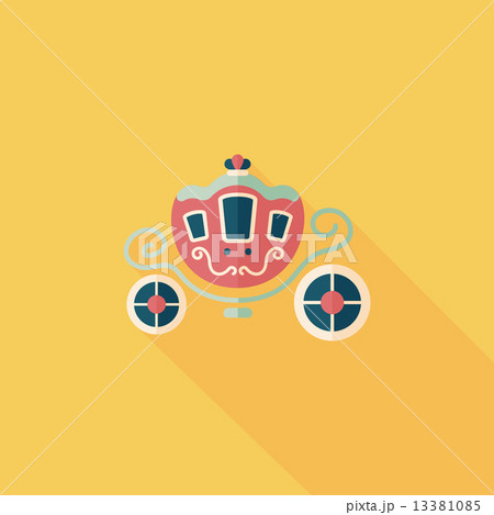 wedding carriage flat icon with long shadow,eps10 13381085