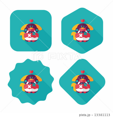wedding flower dog flat icon with long shadow,eps10 13381113