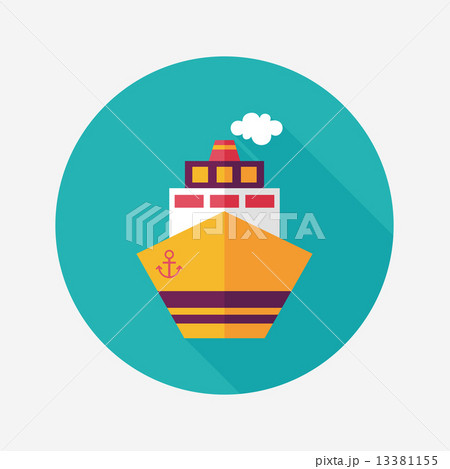 Transportation ship flat icon with long shadow,eps10 Transportation ship flat icon with long shadow,eps10 13381155