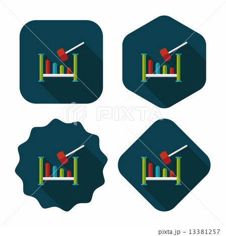 toy hammer workshop flat icon with long shadow,eps10 13381257
