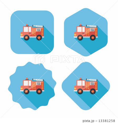 Transportation Fire truck flat icon with long shadow,eps10 Transportation Fire truck flat icon with long shadow,eps10 13381258