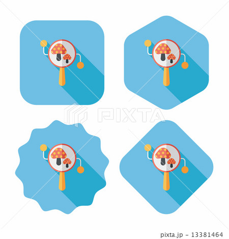 baby rattle flat icon with long shadow,eps10 13381464