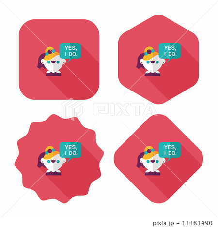 wedding yes i do words from bride flat icon with long shadow,eps wedding yes i do words from bride flat icon with long shadow,eps 13381490