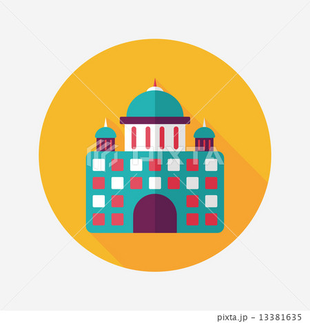 building palace flat icon with long shadow,eps10 building palace flat icon with long shadow,eps10 13381635