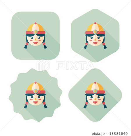 Chinese New Year girl flat icon with long shadow,eps10 Chinese New Year girl flat icon with long shadow,eps10 13381640