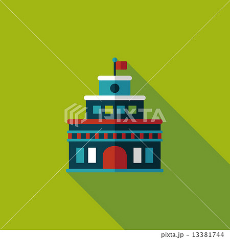 Building castle flat icon with long shadow,eps10 13381744