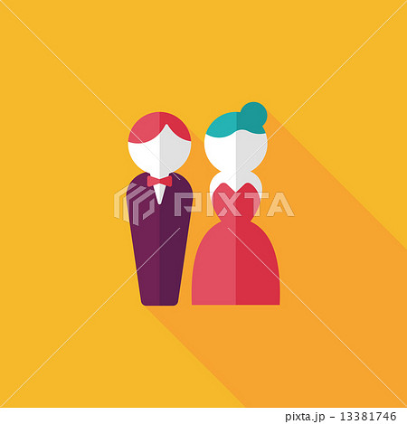 wedding couple flat icon with long shadow,eps10 wedding couple flat icon with long shadow,eps10 13381746