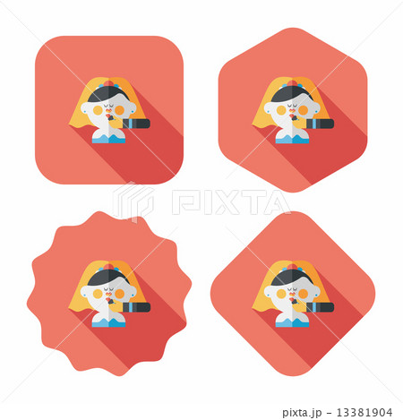 wedding bride flat icon with long shadow,eps10 13381904