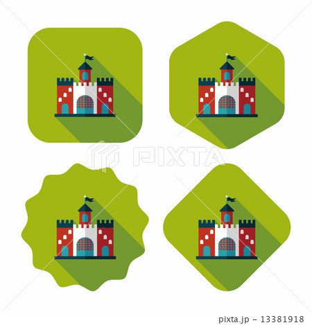 Building castle flat icon with long shadow,eps10 Building castle flat icon with long shadow,eps10 13381918