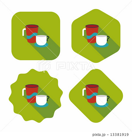 kitchenware cup flat icon with long shadow,eps10 13381919
