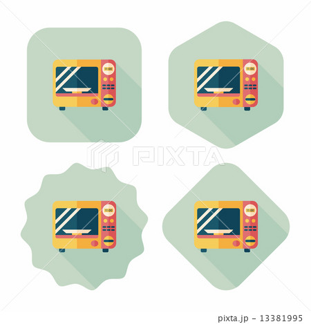 Kitchenware microwave oven flat icon with long shadow, eps10 Kitchenware microwave oven flat icon with long shadow, eps10 13381995