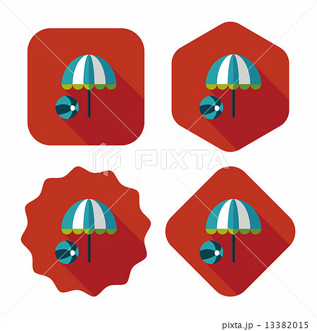 beach umbrella with ball flat icon with long shadow,eps10 beach umbrella with ball flat icon with long shadow,eps10 13382015