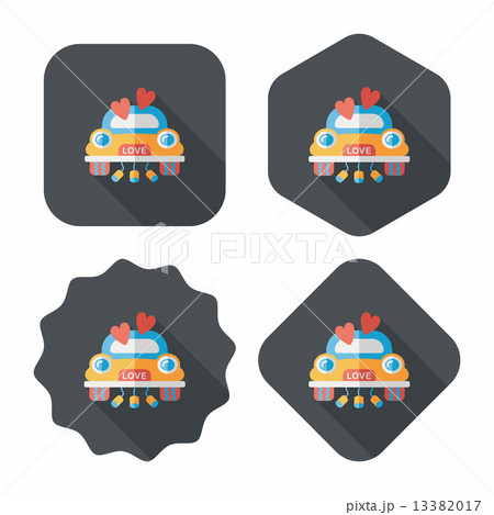 wedding car flat icon with long shadow, eps10 wedding car flat icon with long shadow, eps10 13382017