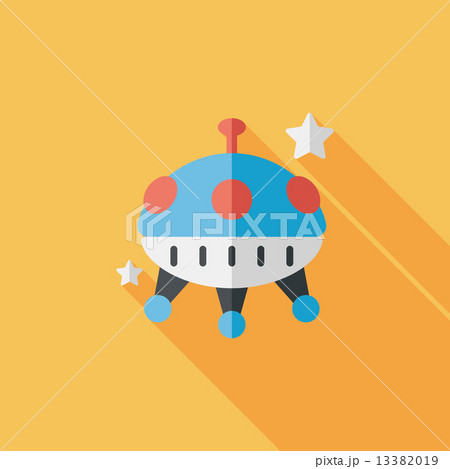 Space UFO flat icon with long shadow, eps10 13382019