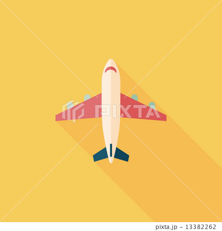 Transportation airplane flat icon with long shadow,eps10 13382262