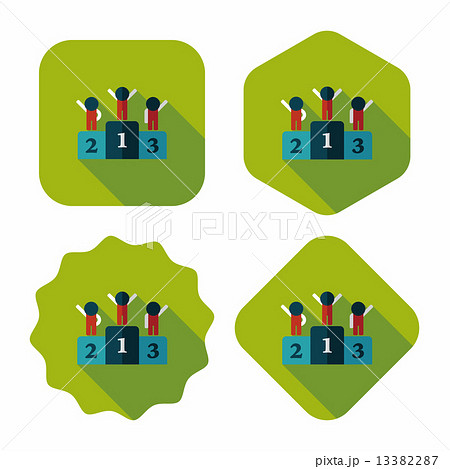 winner podium flat icon with long shadow,eps10 13382287