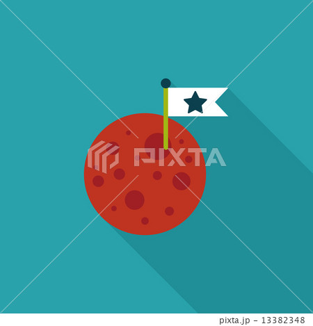 Space moon flat icon with long shadow,eps10 13382348