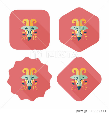 Chinese New Year flat icon with long shadow,eps10, Chinese Zodia Chinese New Year flat icon with long shadow,eps10, Chinese Zodia 13382441