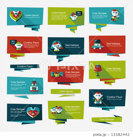 Wedding banner flat design background set, eps10 13382442