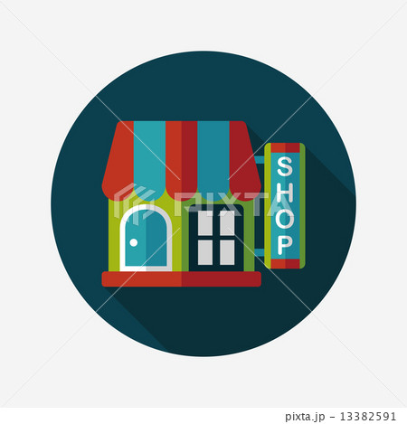 Building shop store flat icon with long shadow,eps10 Building shop store flat icon with long shadow,eps10 13382591