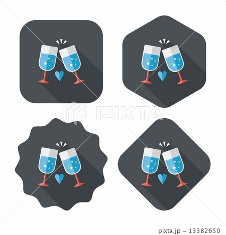 Valentine's day champagne flat icon with long shadow,eps10 Valentine's day champagne flat icon with long shadow,eps10 13382650