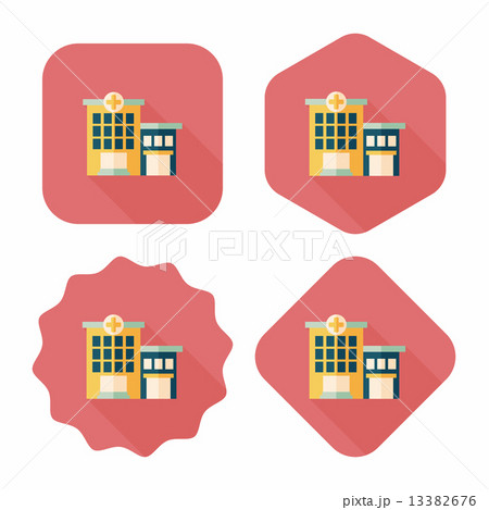 hospital building flat icon with long shadow,eps10 13382676