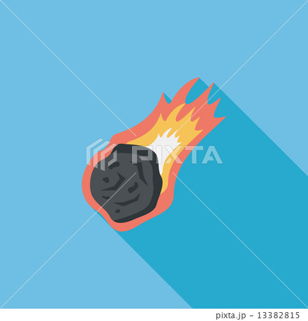 Space Meteorite flat icon with long shadow,eps10 13382815