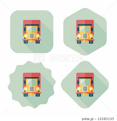 Transportation truck flat icon with long shadow,eps10 Transportation truck flat icon with long shadow,eps10 13383135