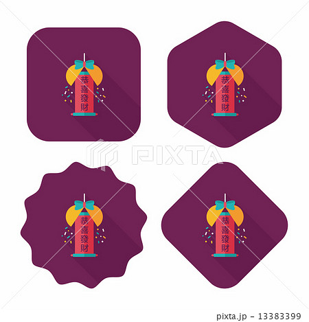 Chinese New Year flat icon with long shadow,eps10, Celebrate dec Chinese New Year flat icon with long shadow,eps10, Celebrate dec 13383399