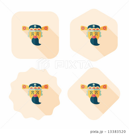 Chinese New Year flat icon with long shadow,eps10, God of wealth Chinese New Year flat icon with long shadow,eps10, God of wealth 13383520
