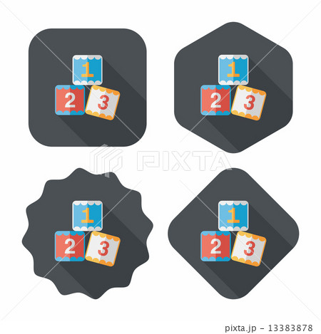 123 blocks flat icon with long shadow,eps10 123 blocks flat icon with long shadow,eps10 13383878