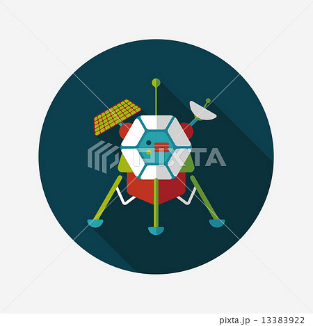 Space Satellite flat icon with long shadow,eps10 13383922