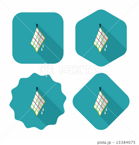 kitchenware rag flat icon with long shadow,eps10 kitchenware rag flat icon with long shadow,eps10 13384075
