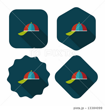 Peaked cap flat icon with long shadow,eps10 13384099
