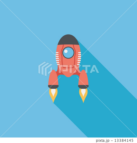 Spaceship flat icon with long shadow,eps10 Spaceship flat icon with long shadow,eps10 13384145
