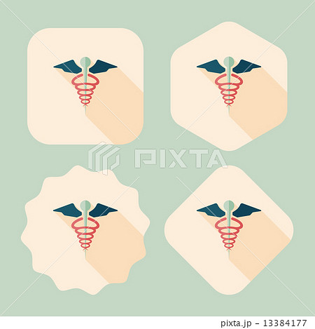medical flat icon with long shadowのイラスト素材 [13384177] - PIXTA