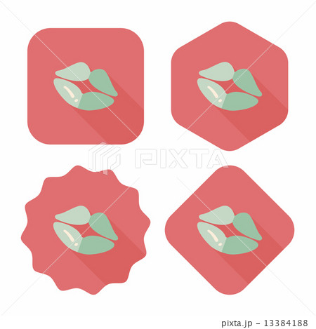 Valentine's Day lip flat icon with long shadow,eps10 Valentine's Day lip flat icon with long shadow,eps10 13384188