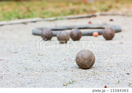 Five petanque balls Five petanque balls 13384363