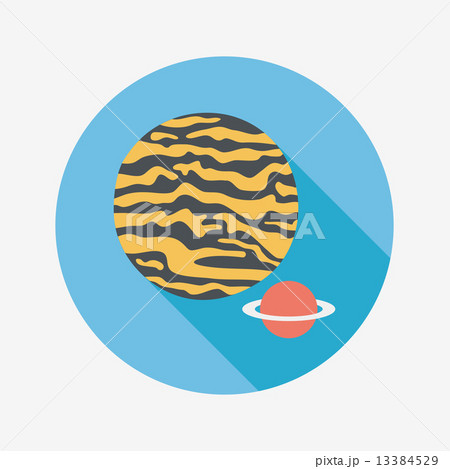 Space planet flat icon with long shadow,eps10 13384529