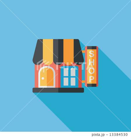 Building shop store flat icon with long shadow,eps10 Building shop store flat icon with long shadow,eps10 13384530