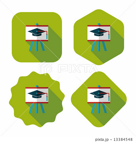 Graduation hat on the blackboard flat icon with long shadow,eps1 Graduation hat on the blackboard flat icon with long shadow,eps1 13384548