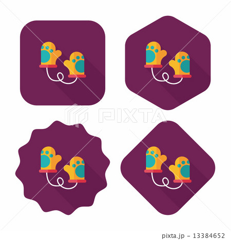 baby Gloves flat icon with long shadow,eps10 13384652