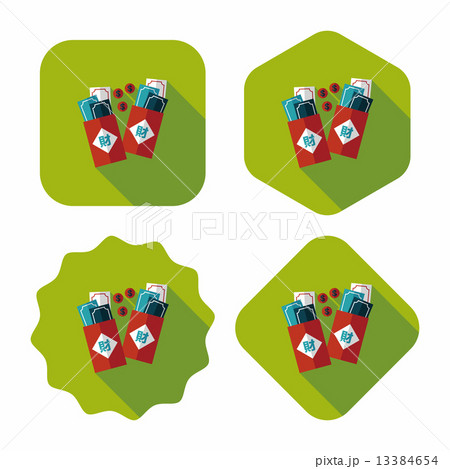 Chinese New Year red envelope flat icon with long shadow,eps10 Chinese New Year red envelope flat icon with long shadow,eps10 13384654